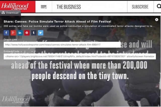 Hollywood Reporter covers Israeli false flag specialist's "terror drills" ahead of Cannes Film Festival