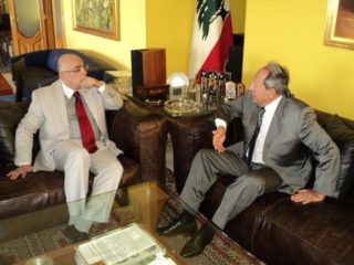 Desi Secretary General with ex Lebanese president Emil Lahoud