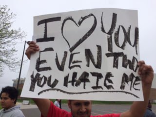 I different kind of sign at the Trump rally