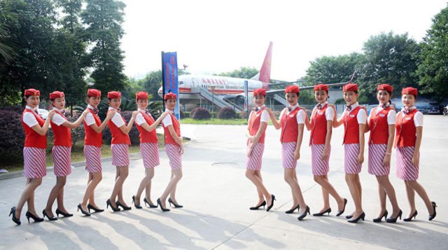 Chinese flight attendant Airline hostess