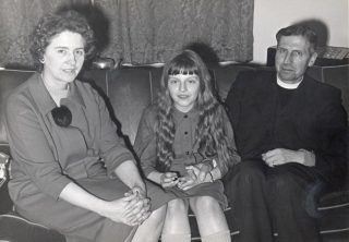 Theresa May, future Home Secretary aged 8 with her parents Zaidee and Hubert. 