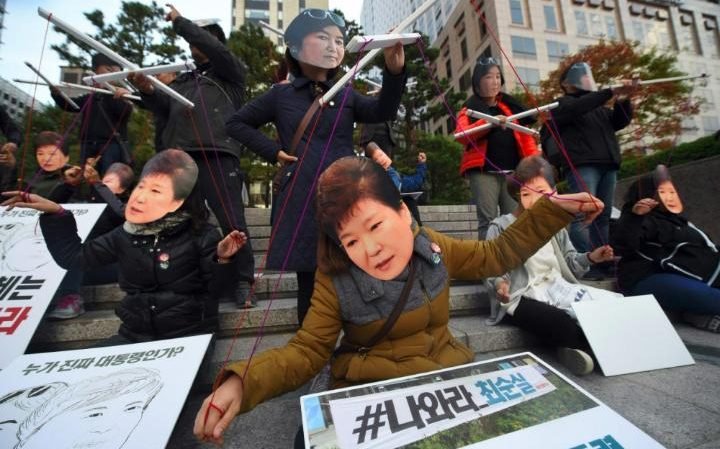 "Down with Park Geun-hye!"