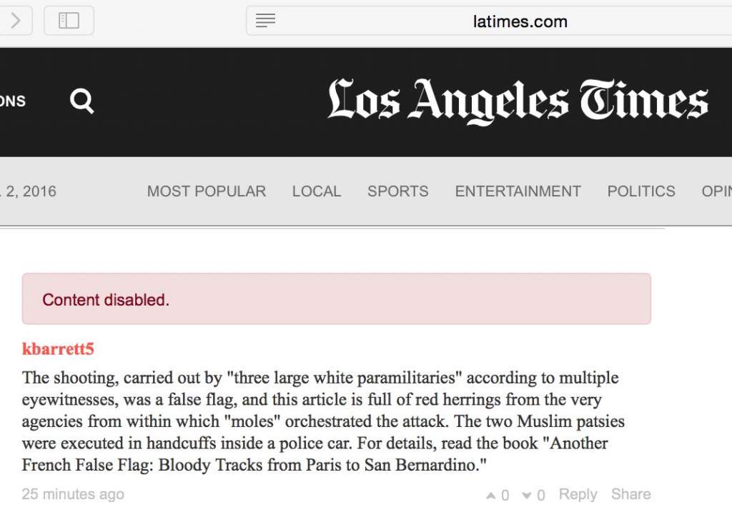 The LA Times "fake news" story scripted by the false flag perps sanctifies the long-debunked Official Conspiracy Theory, which is now a "public myth" that we are not allowed to question.