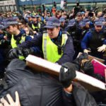 Police-riot Britain protest economic