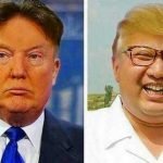 Trump and Kim caricature