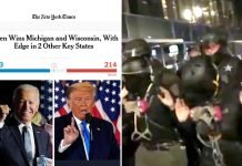US ELECTIONS. Mistakes, Mysteries and Civil War’s Nightmare. NYT contests FOX data. AntiTrump Rioters arrested in Manhattan and Portland