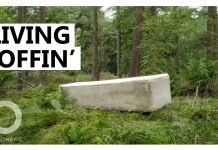 Living coffin or a burial suit of mushrooms